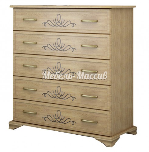 Комод Нова 5 ящиков из массива Ш-90см, В-120см,Г-45см