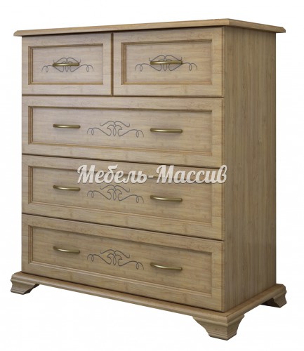 Комод Таката 5 ящиков из массива Ш-90см, В-100см,Г-45см