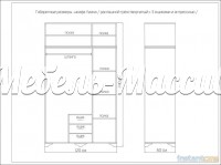 Шкаф Лиана 247 из массива дерева Ш-120см,В-240см,Г-60см
