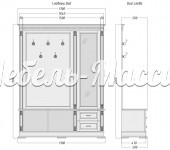 Прихожая Верди - 305 из массива Ш-170см, В-220см,Г-50см