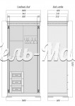Шкаф Верди - 318.1 из массива Ш-100см, В-220см,Г-60см