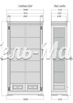 Шкаф Верди Сервант - 313 из массива Ш-100см, В-200см,Г-45см