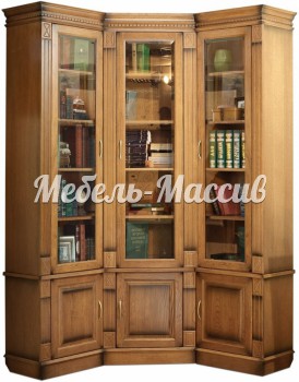 Книжный шкаф Верди угловой - 290 из массива Ш-142.5/142.5см, В-230см,Г-40см