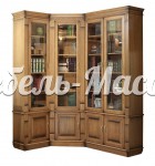 Книжный шкаф Верди угловой - 291 (угол - право) из массива Ш- 192.5/142.5см, В-230см,Г-40см