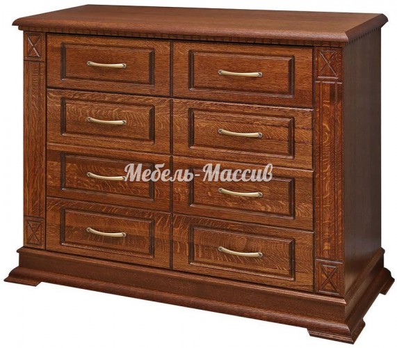 Комод Верди - 400.8 (8 ящиков) из массива Ш-120см,В-100см,Г-45см
