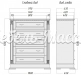 Комод Верди - 610 из  массива Ш-100см, В-120см,Г-45см