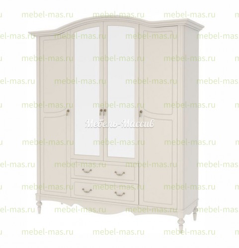 Шкаф Амелия 4х створчатый с ящиками и зеркалом Ш-180см,В-230см,Г-63см