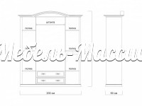 Шкаф Лаура 210 из массива Ш-200см, В-240см,Г-60см