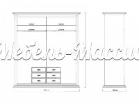 Шкаф Верджиния с резьбой 4х створчатый модель№1 из массива Ш-200см,В-230см,Г-60см