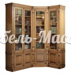 Книжный шкаф Верди угловой - 291 (угол - лево) из массива Ш-192.5/142.5см, В-230см,Г-40см