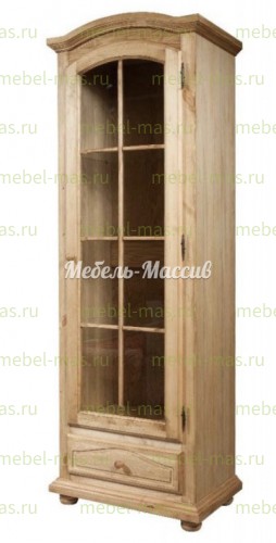 Книжный шкаф Витрина Лотос из массива Ш-65см,В-220см,Г-45см