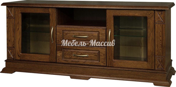 ТВ тумба Верди - 316. 120ширина (со стеклами) из массива Ш-120см, В-60см,Г-45см
