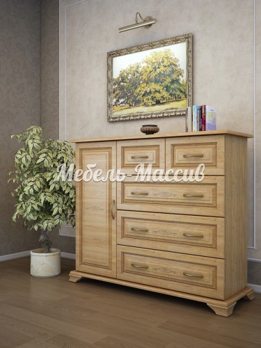 Комод Филенка 5 ящиков + дверка из массива Ш-135см,В-100см,Г-45см