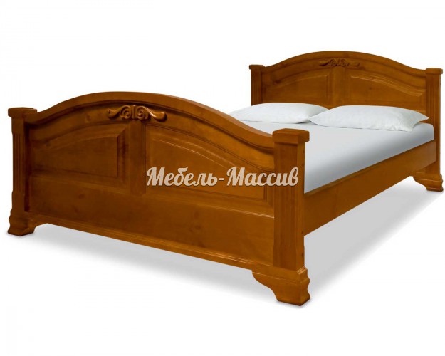Кровать Гефест с резьбой из массива