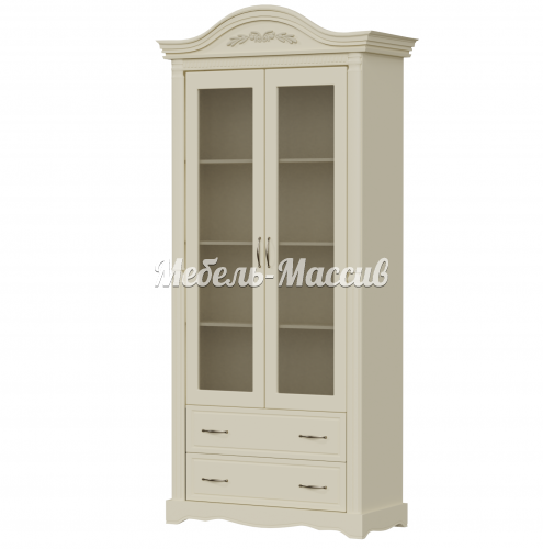 Шкаф Паола книжный с 2 ящиками из массива Ш-100см,В-220см,Г-45см